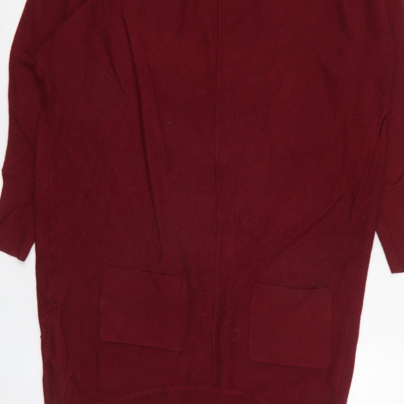 East Women’s Red XS Knit Cashmere Blend Jumper Dress Pockets