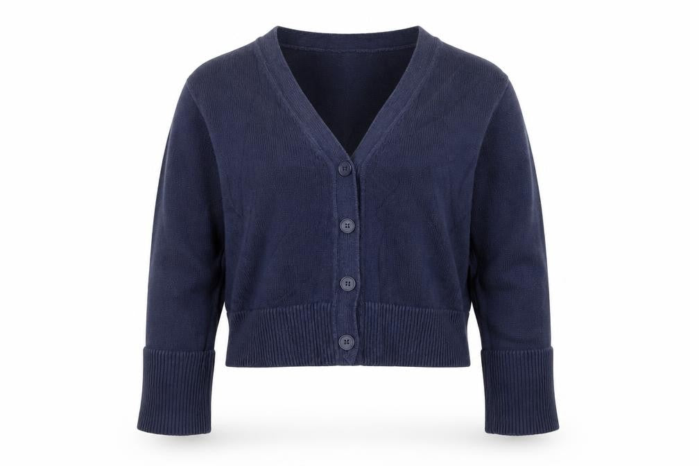 & Other Stories Women Blue XS Cotton V-Neck Button Cardigan