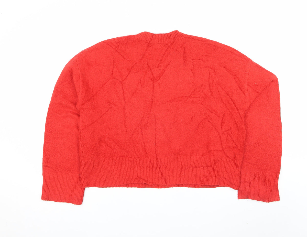 & Other Stories Women Red UK 12 Crew Neck Knit Pullover Jumper