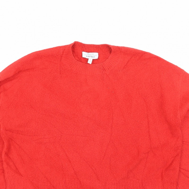 & Other Stories Women Red UK 12 Crew Neck Knit Pullover Jumper
