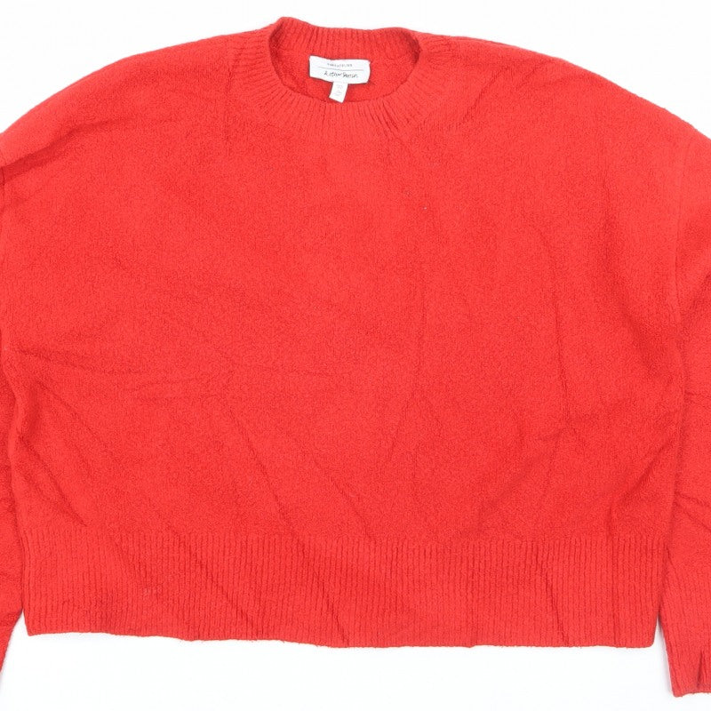 & Other Stories Women Red UK 12 Crew Neck Knit Pullover Jumper