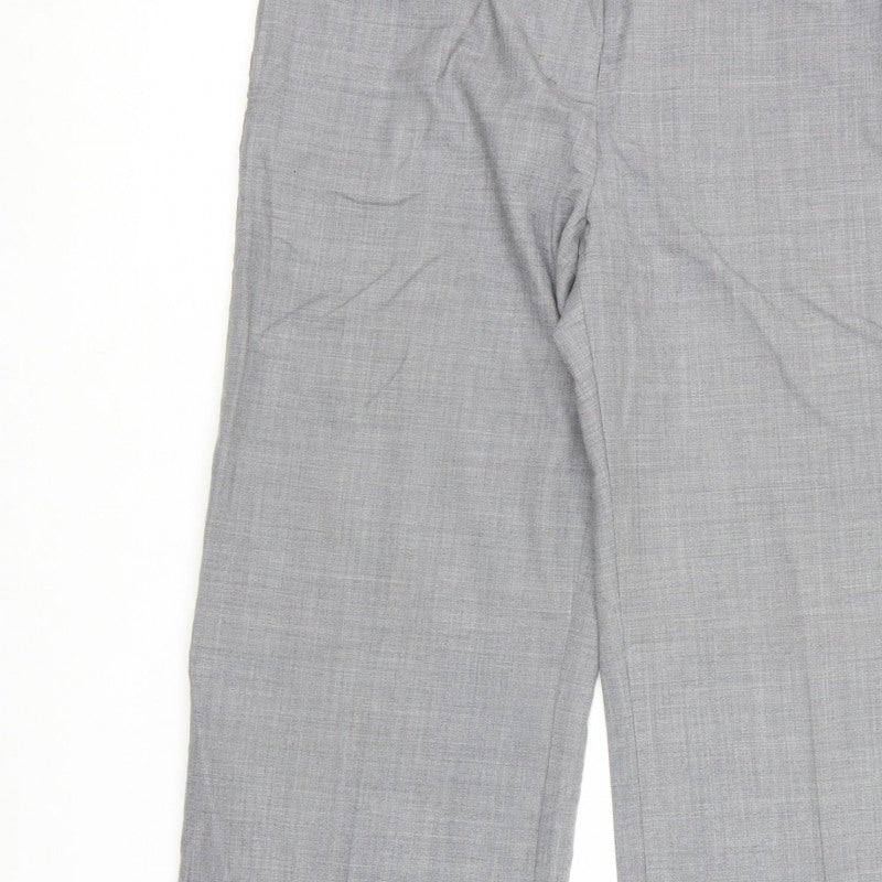 Fenn Wright Manson Women’s Grey Wool Straight Dress Trousers UK 14