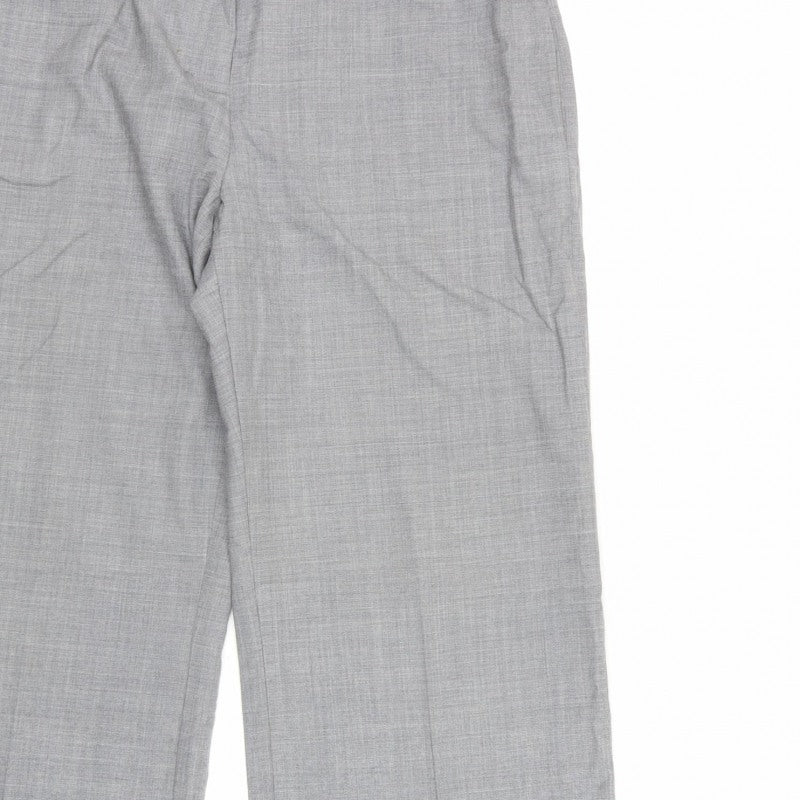 Fenn Wright Manson Women’s Grey Wool Straight Dress Trousers UK 14