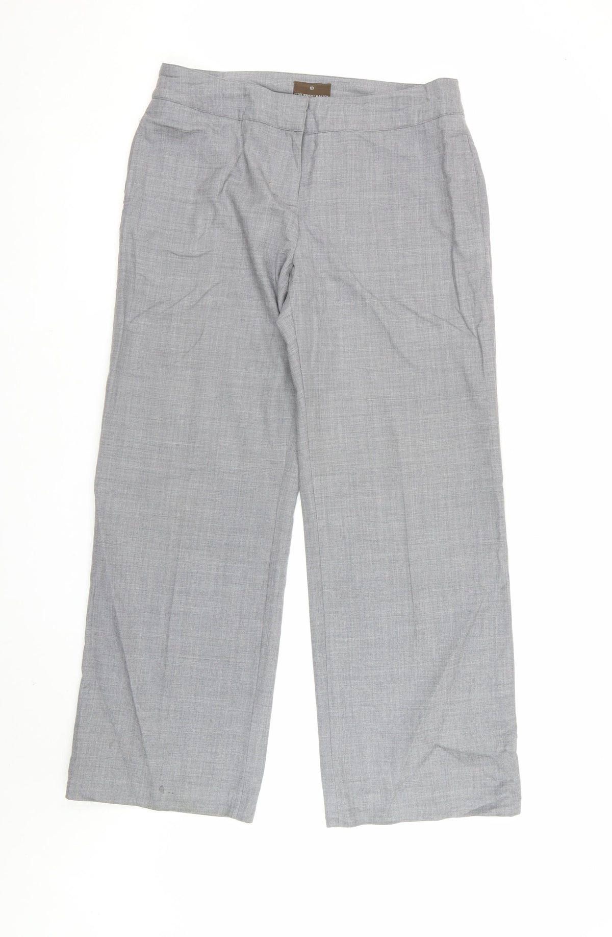 Fenn Wright Manson Women’s Grey Wool Straight Dress Trousers UK 14