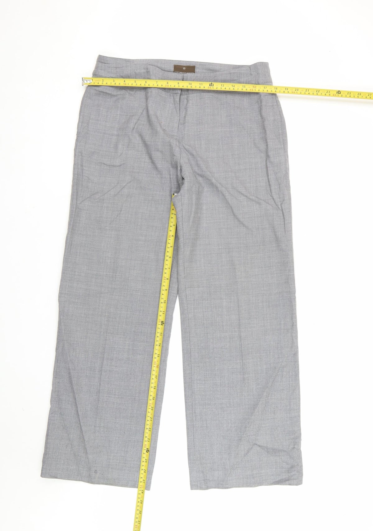 Fenn Wright Manson Women’s Grey Wool Straight Dress Trousers UK 14
