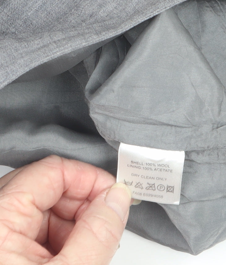 Fenn Wright Manson Women’s Grey Wool Straight Dress Trousers UK 14