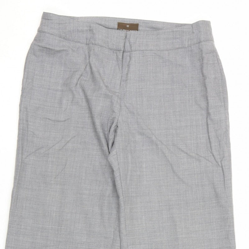 Fenn Wright Manson Women’s Grey Wool Straight Dress Trousers UK 14