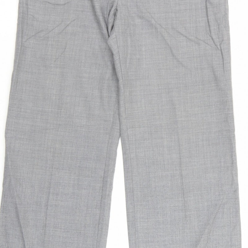 Fenn Wright Manson Women’s Grey Wool Straight Dress Trousers UK 14