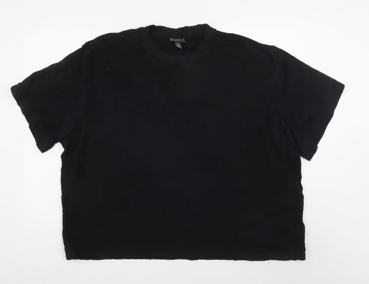 H&M Men’s Black 2XL Oversized Fit Crew Neck Cotton T-Shirt