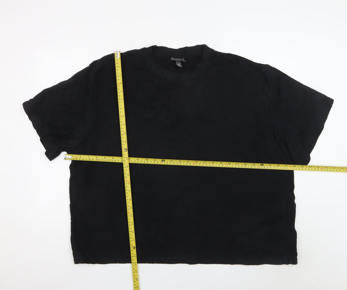 H&M Men’s Black 2XL Oversized Fit Crew Neck Cotton T-Shirt