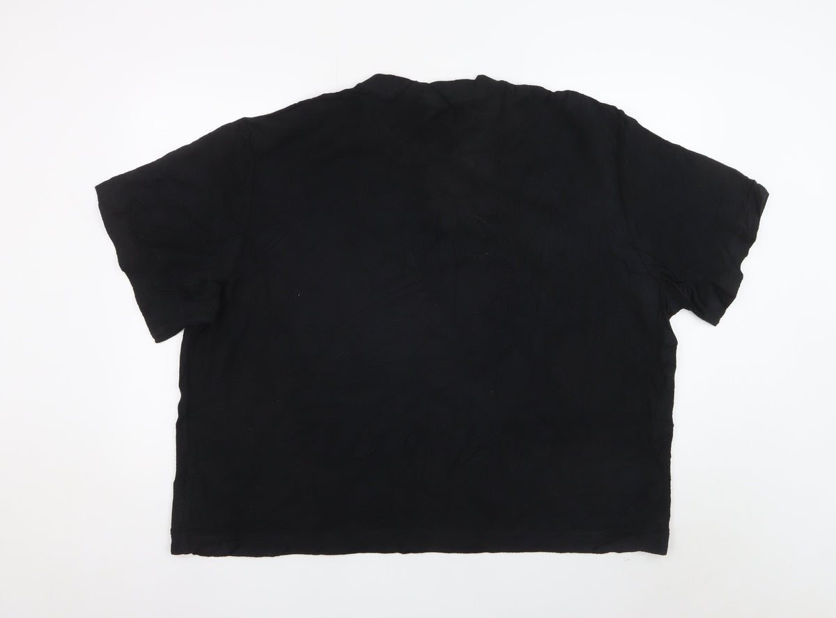 H&M Men’s Black 2XL Oversized Fit Crew Neck Cotton T-Shirt
