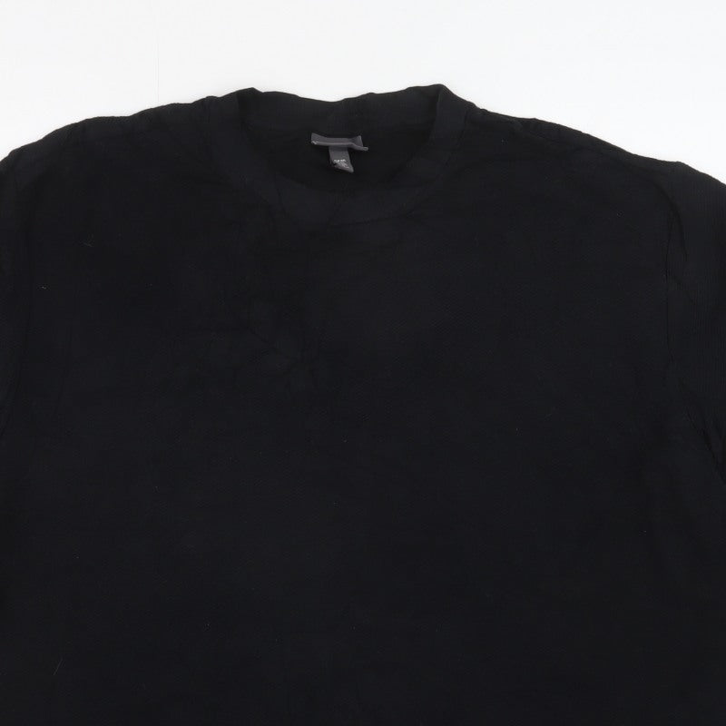 H&M Men’s Black 2XL Oversized Fit Crew Neck Cotton T-Shirt