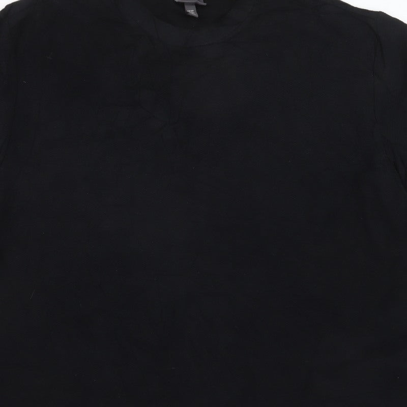 H&M Men’s Black 2XL Oversized Fit Crew Neck Cotton T-Shirt