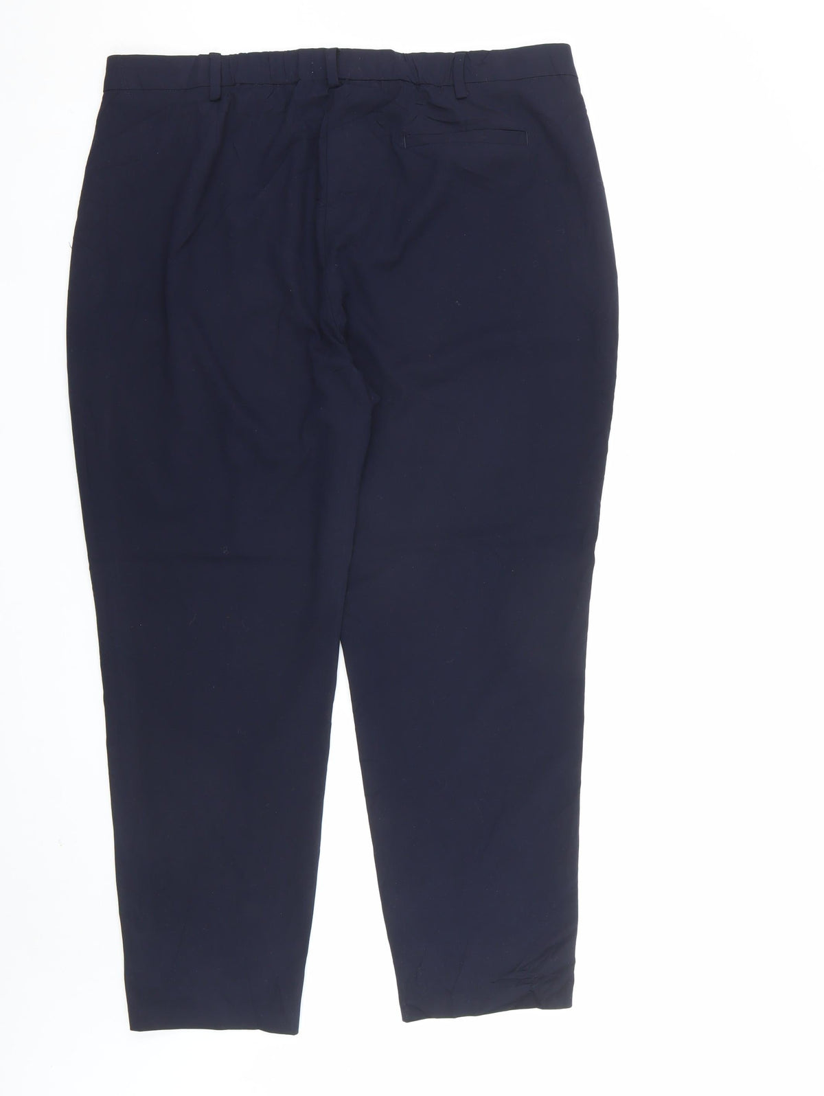 M&S Womens Navy Blue UK 20 Regular Tapered Tailored Work Trousers