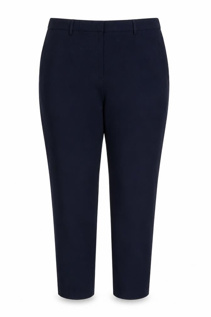 M&S Womens Navy Blue UK 20 Regular Tapered Tailored Work Trousers