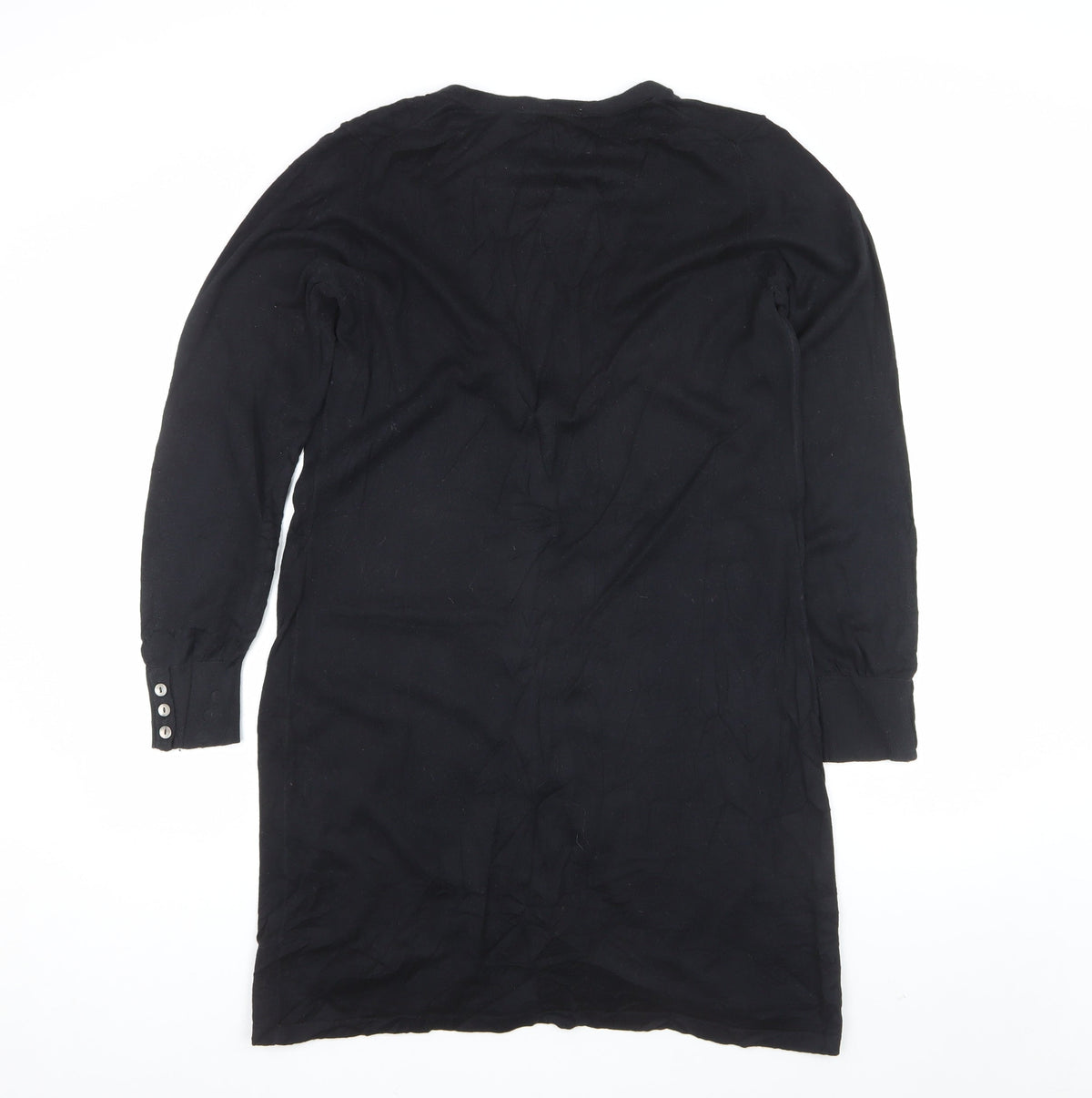 Boden Women Black UK 14 Longline V-Neck Button Cardigan