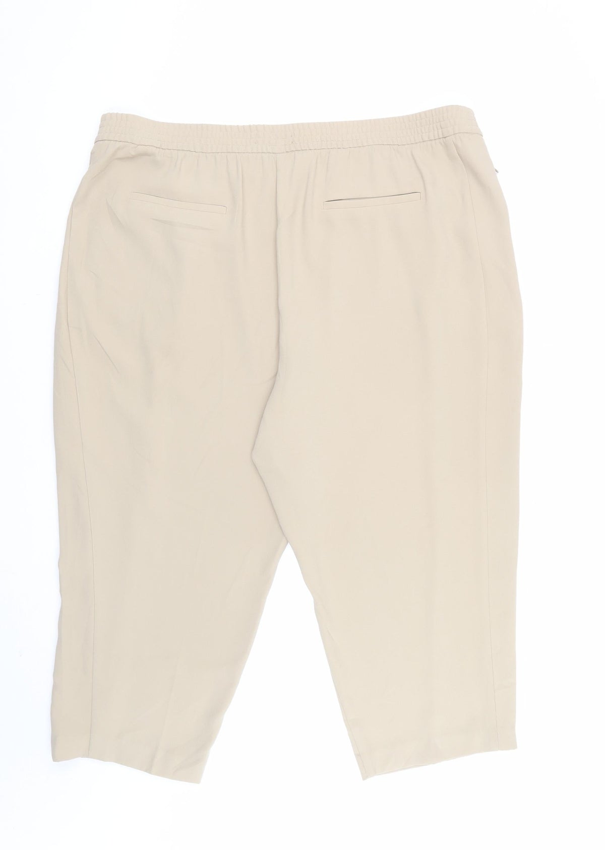 Marks & Spencer Women Beige UK 22 Tapered Elastic Waist Trousers