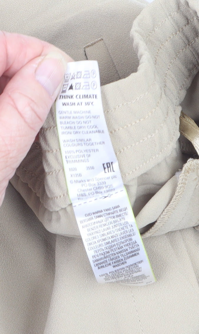 Marks & Spencer Women Beige UK 22 Tapered Elastic Waist Trousers