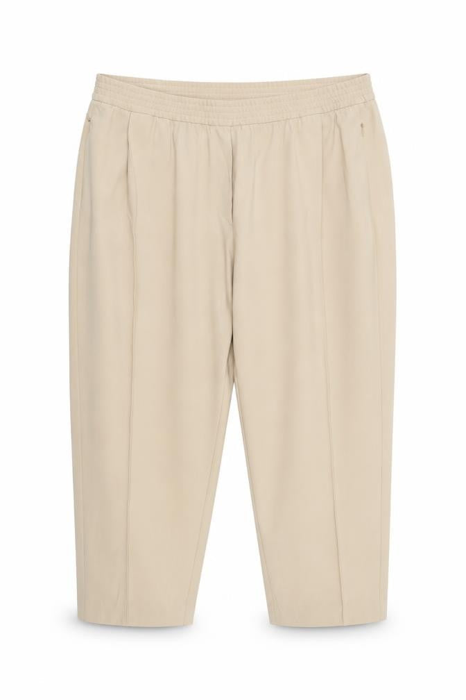 Marks & Spencer Women Beige UK 22 Tapered Elastic Waist Trousers