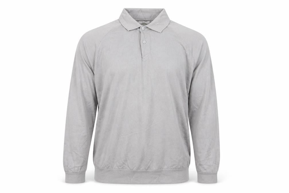 Marks and Spencer Men Grey M Collared Button Pullover Cotton Rich Jumper