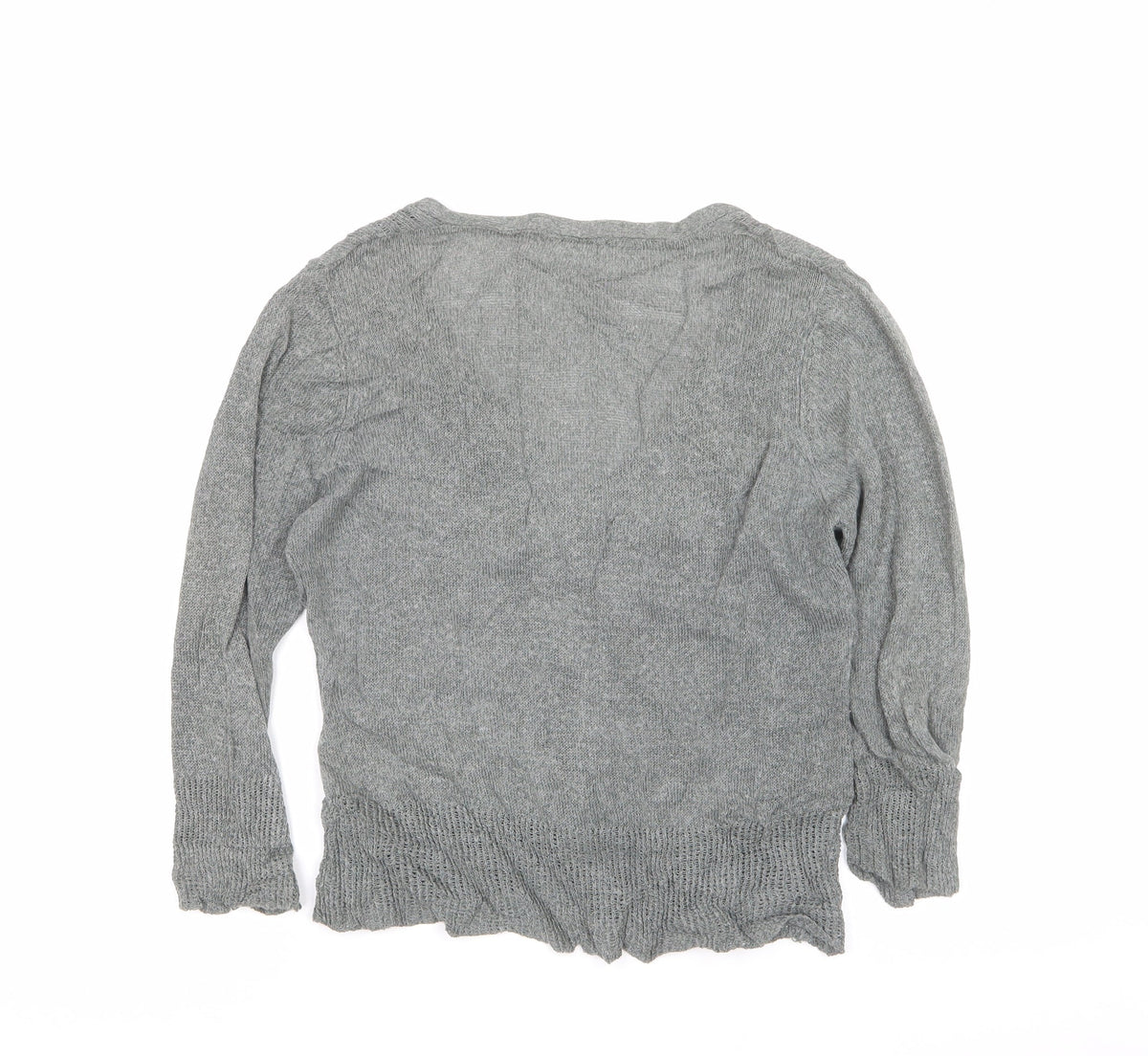 Marks and Spencer Women's Grey UK 14 V-Neck Button Pocket Cardigan