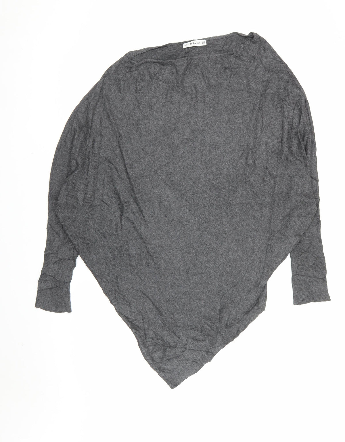Zara Women Grey M Oversized Dolman Sleeve Knit Tunic Jumper
