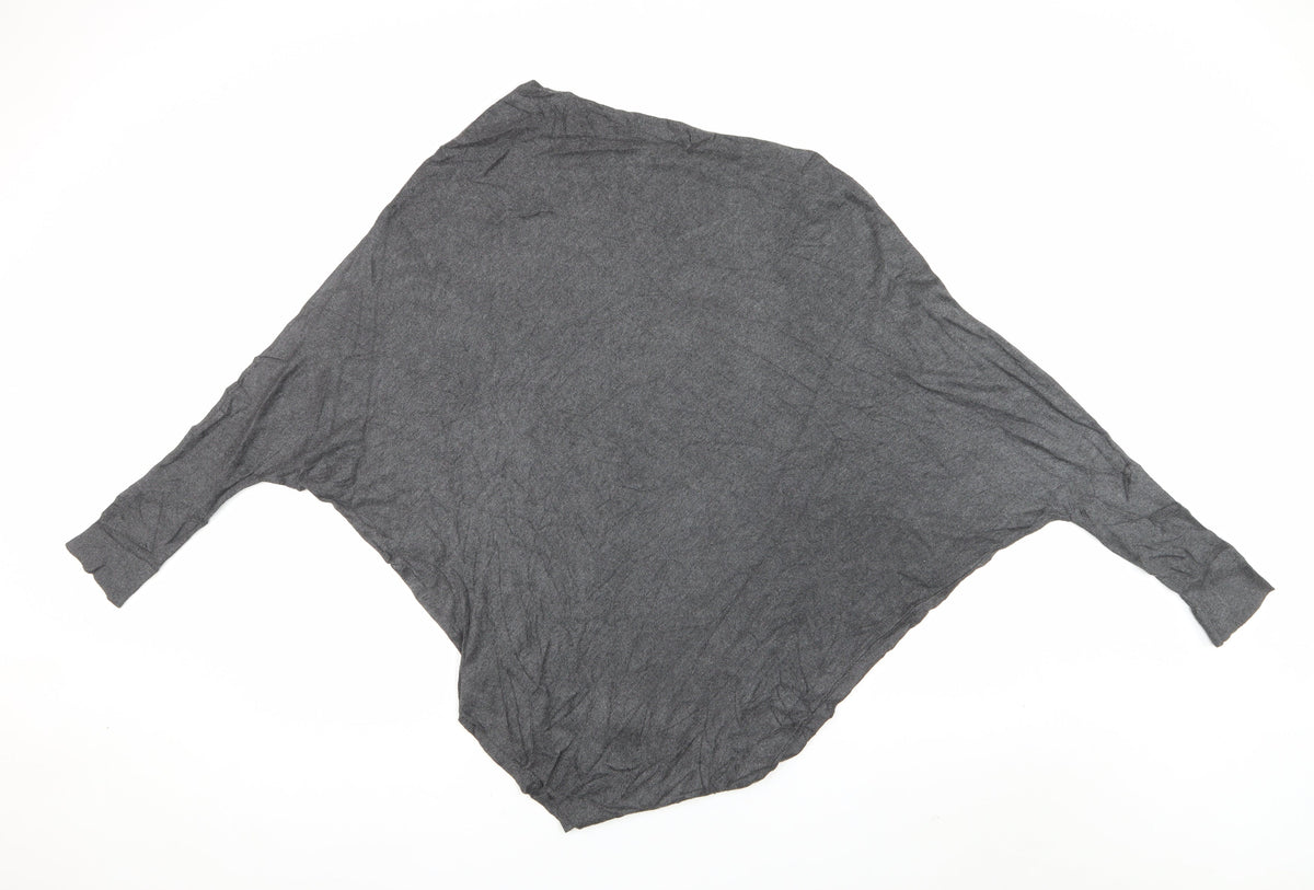 Zara Women Grey M Oversized Dolman Sleeve Knit Tunic Jumper