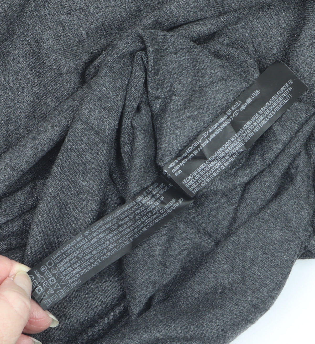 Zara Women Grey M Oversized Dolman Sleeve Knit Tunic Jumper
