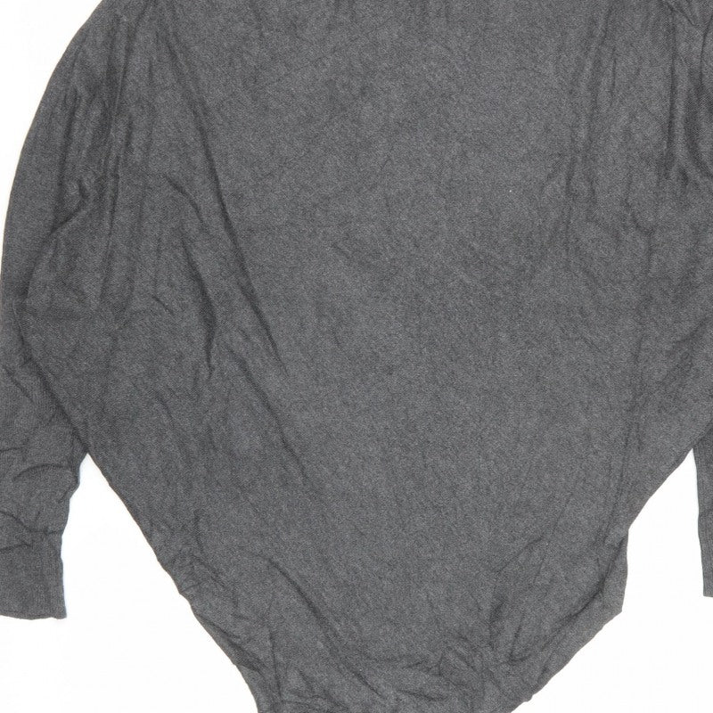 Zara Women Grey M Oversized Dolman Sleeve Knit Tunic Jumper