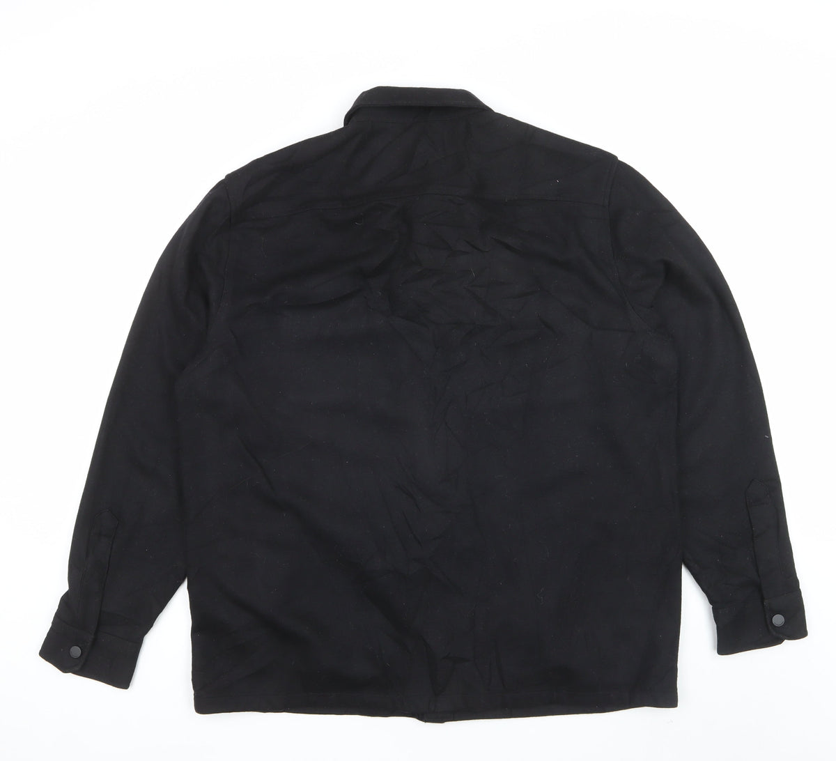M&S Autograph Men Black L Regular Snap Button Overshirt Shacket