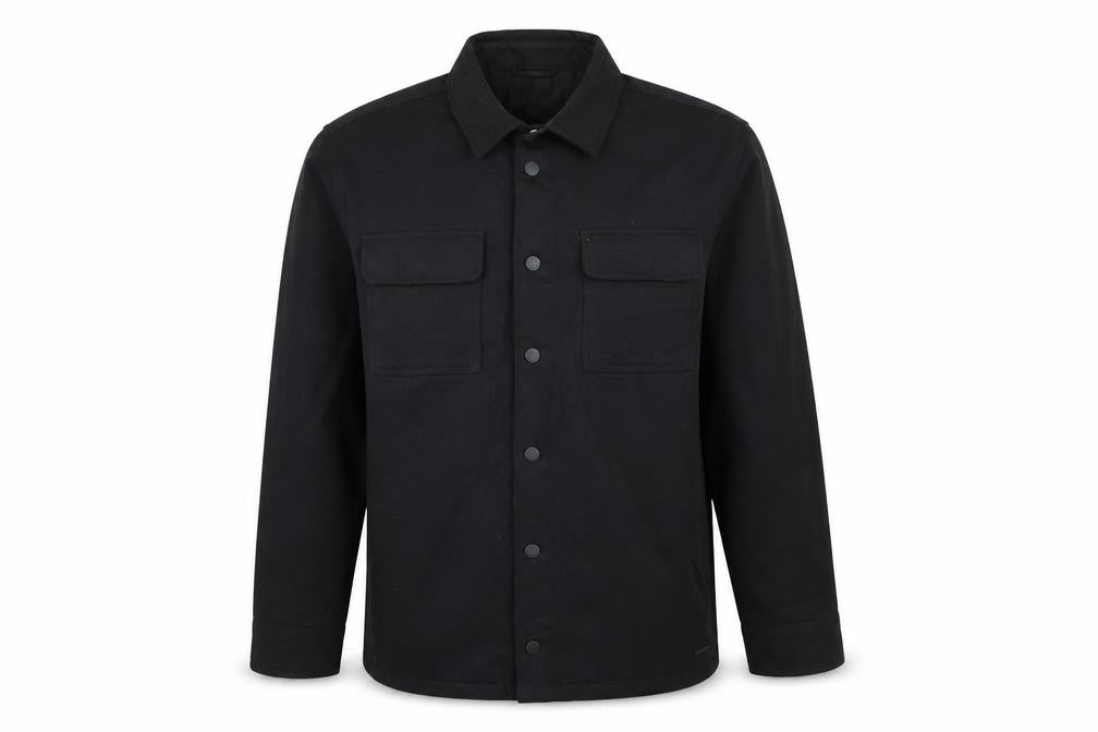 M&S Autograph Men Black L Regular Snap Button Overshirt Shacket