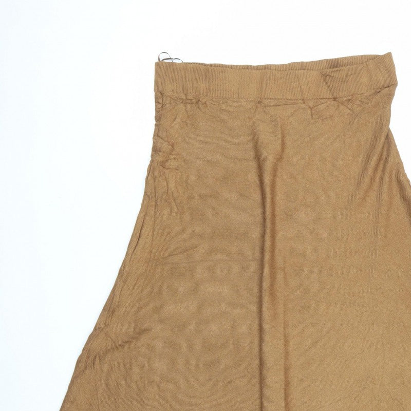 M&S Collection Women’s Brown UK 16 Long Flared Stretch Skirt