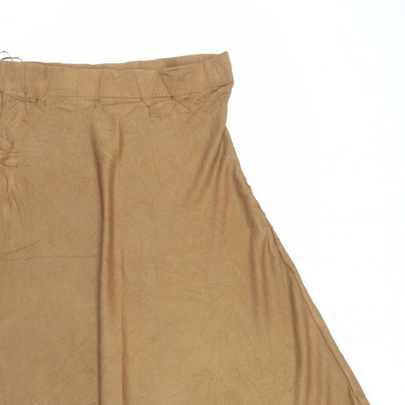 M&S Collection Women’s Brown UK 16 Long Flared Stretch Skirt