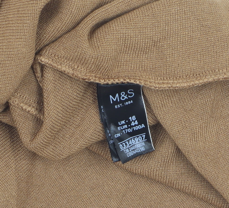 M&S Collection Women’s Brown UK 16 Long Flared Stretch Skirt