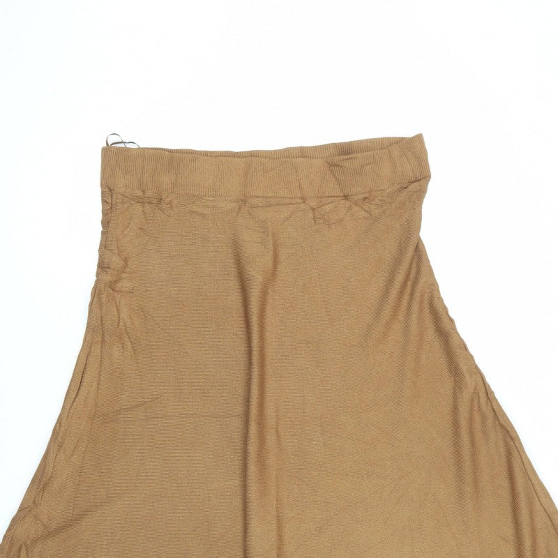 M&S Collection Women’s Brown UK 16 Long Flared Stretch Skirt
