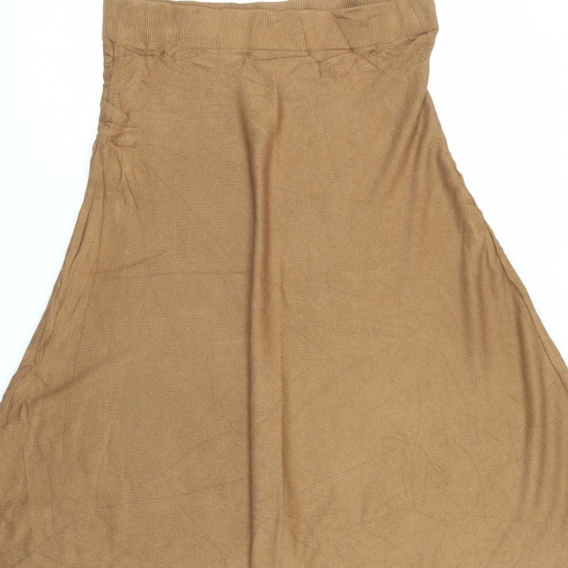 M&S Collection Women’s Brown UK 16 Long Flared Stretch Skirt