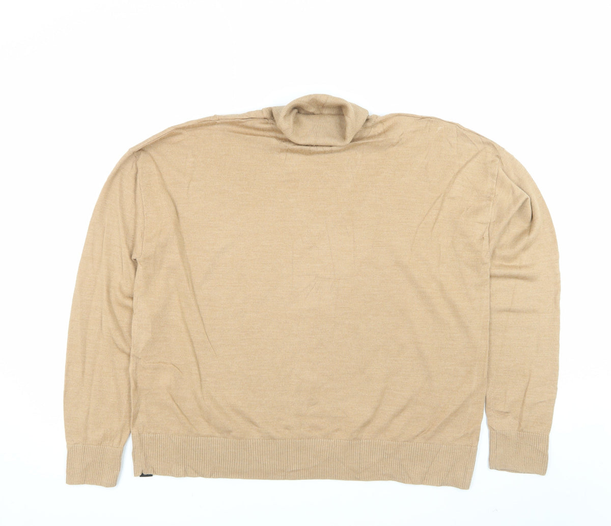 Superdry Studios Women Beige Merino Wool Roll Neck Jumper Size L