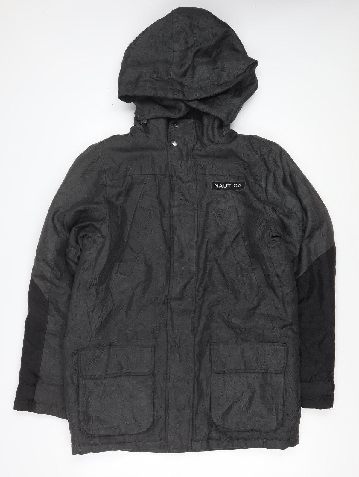 Nautica Teens Black XL Hooded Parka Jacket Insulated Polyester
