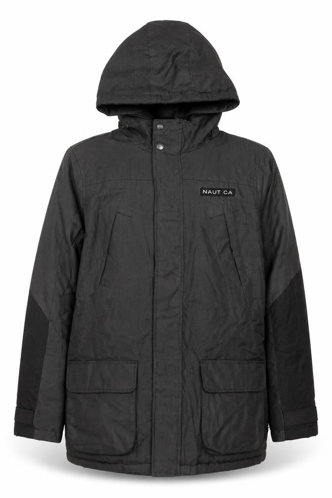 Nautica Teens Black XL Hooded Parka Jacket Insulated Polyester
