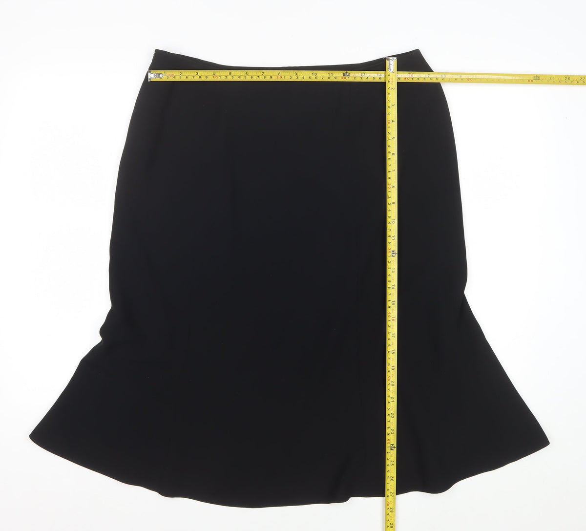 Jacques Vert Women’s Black UK 16 Midi Flare Lined Formal Skirt
