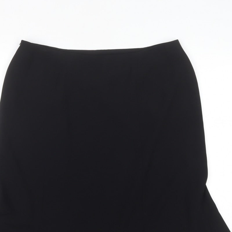 Jacques Vert Women’s Black UK 16 Midi Flare Lined Formal Skirt