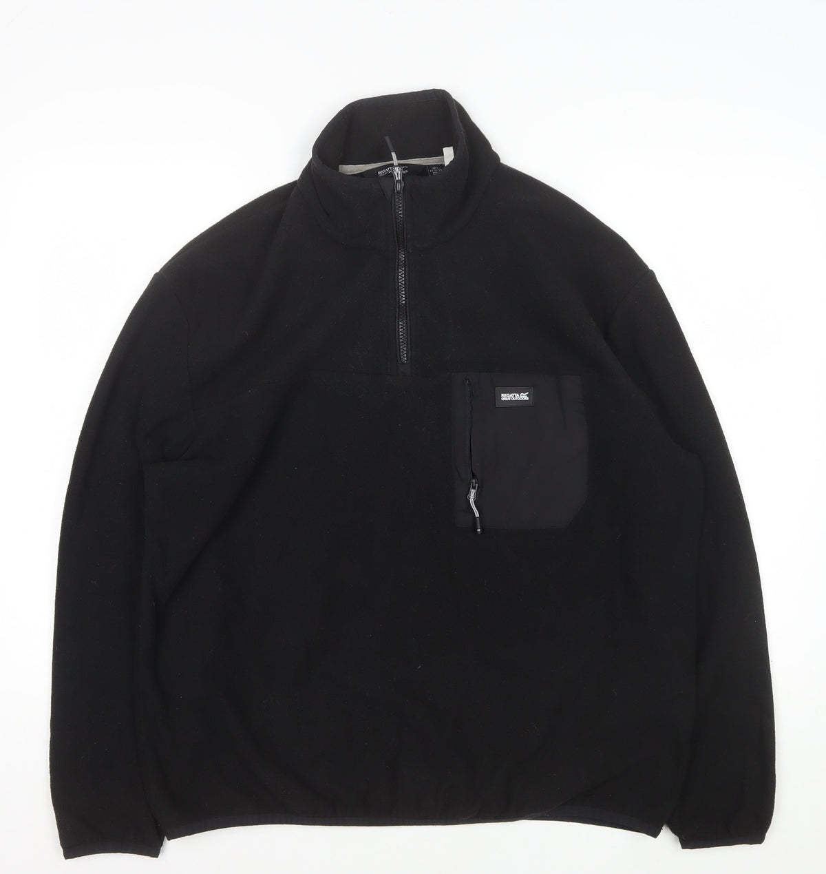 Regatta Men’s Black L 1/4 Zip Fleece Pullover Outdoor Sweatshirt