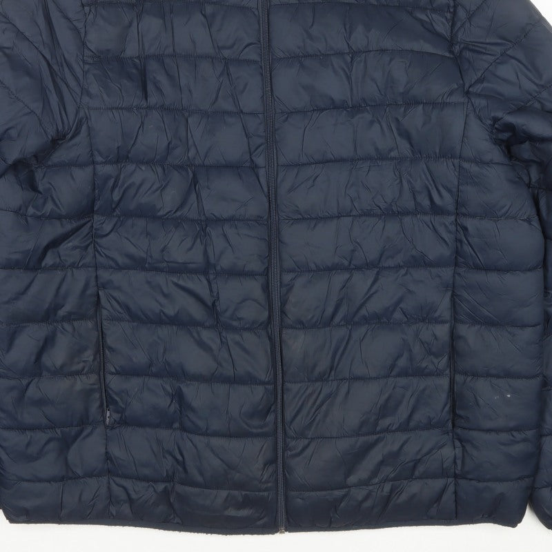 Work Out Men's Blue 2XL Quilted Puffer Jacket Full Zip