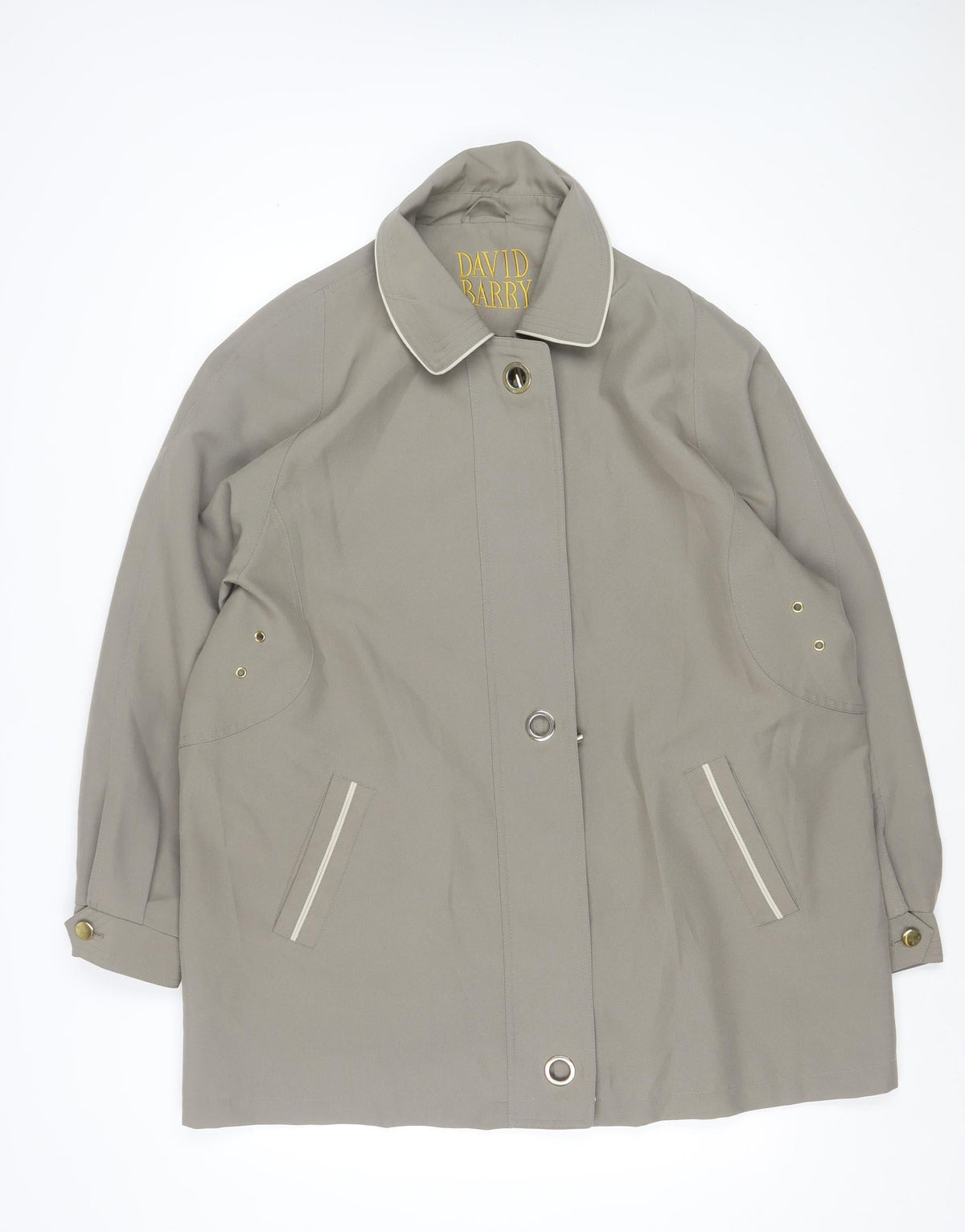 David Barry Women’s Beige Size 6 Collared Snap Front Jacket