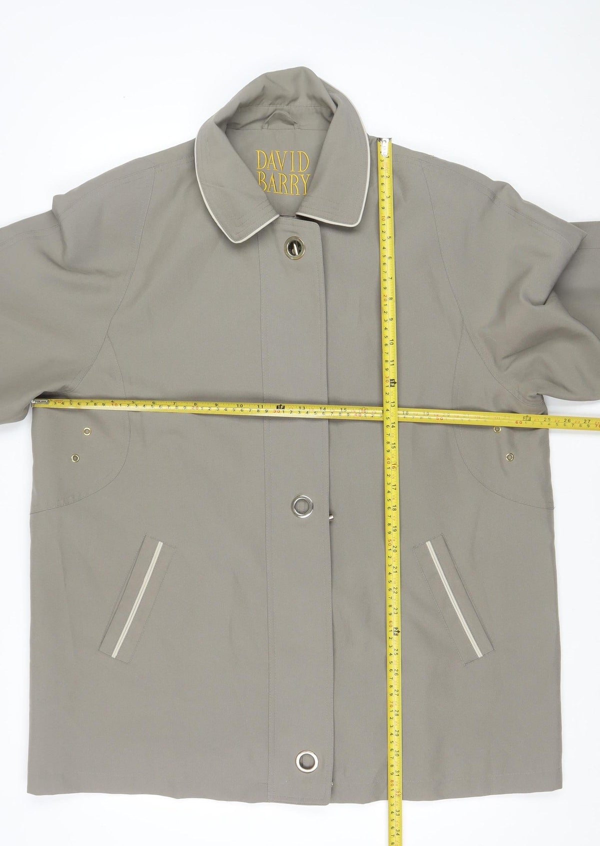 David Barry Women’s Beige Size 6 Collared Snap Front Jacket