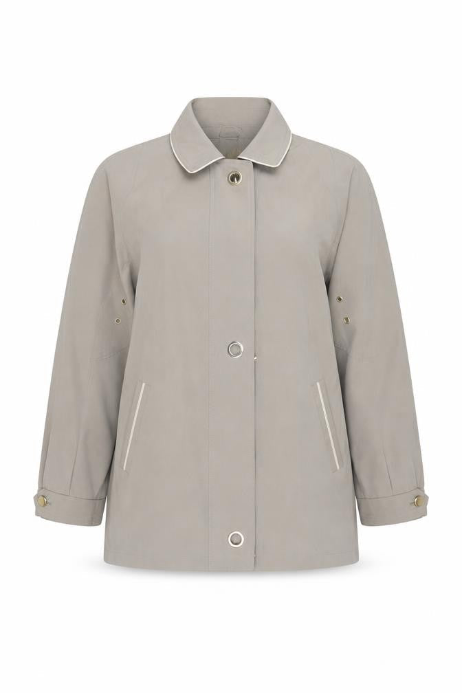 David Barry Women’s Beige Size 6 Collared Snap Front Jacket