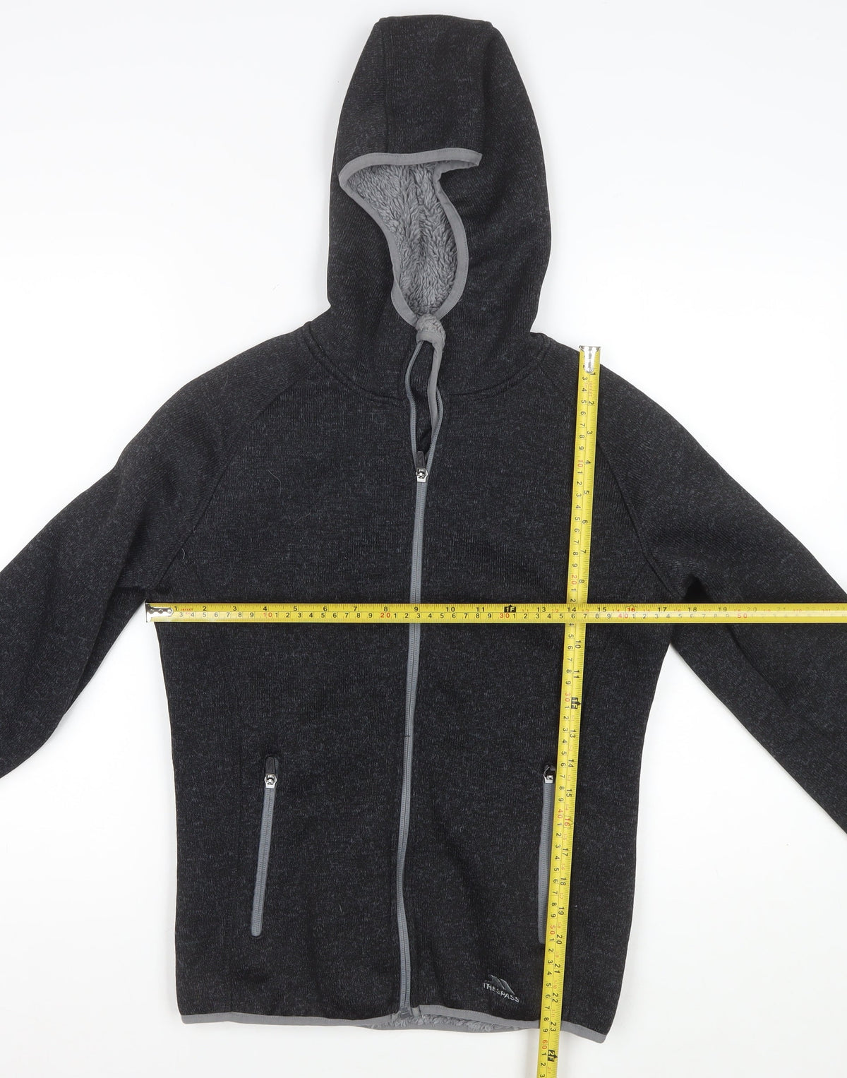 Trespass Men’s Black Size S Hooded Fleece Full Zip Jacket