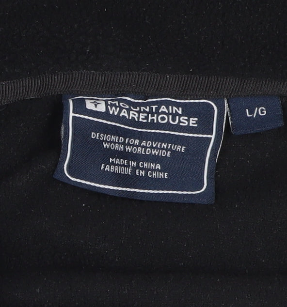 Mountain Warehouse Men’s Black L Fleece Full Zip Hiking Jacket