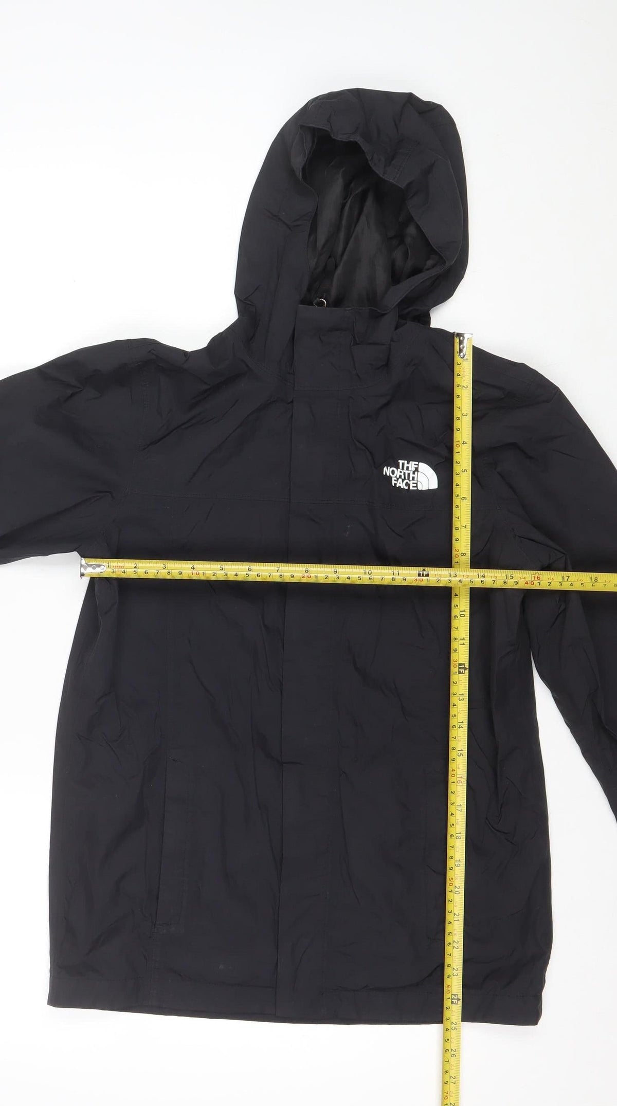 The North Face Boys Black 10-11 Rain Jacket Hooded Waterproof Zip