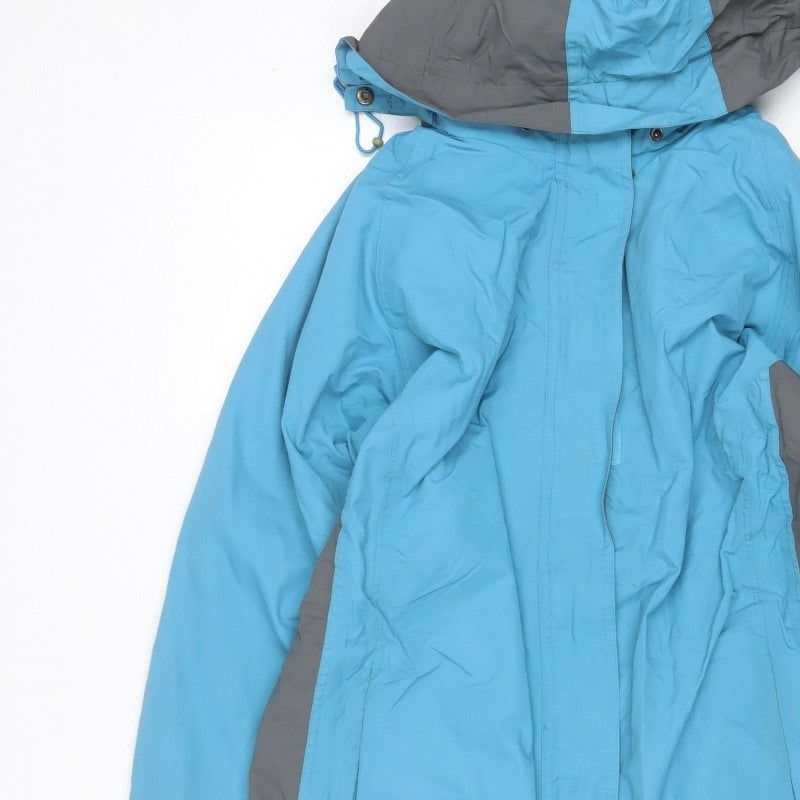 Mountainlife Women’s Blue Grey UK 12 Hooded Waterproof Ski Jacket